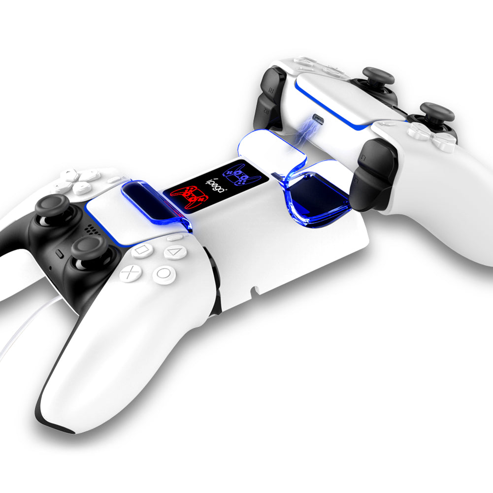 IPEGA PG-5003 Wireless Game Handle Charging Station Dual Controller Charger Base with LED Light for PS5 IPEGA PG-5003 Wireless Game Handle Charging Station Dual Controller Charger Base with LED Light for PS5